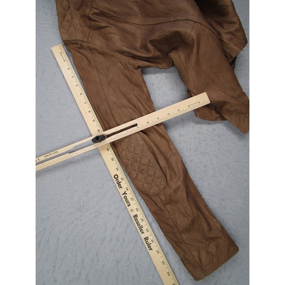 Alpinestars by Denise Focil Women Medium Tan Leather Moto Cafe Racer Jacket - Picture 11 of 12